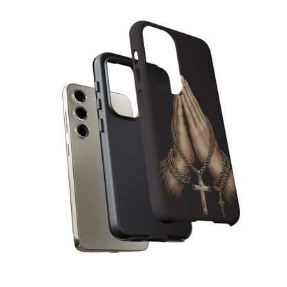 Praying Hands Cross Phone Case – Christian Faith Scripture Cover