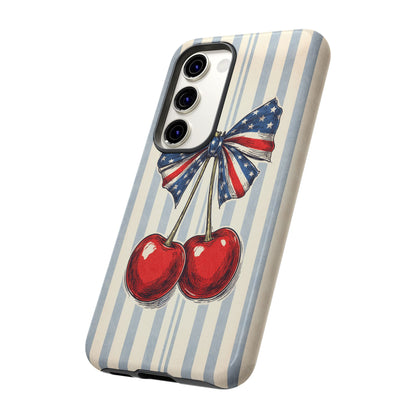 Patriotic Cherry Phone Case Americana Coquette Aesthetic iPhone Samsung