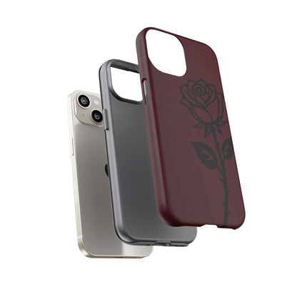 Black Rose Burgundy iPhone Case | Dark Aesthetic Shockproof Protective Cover