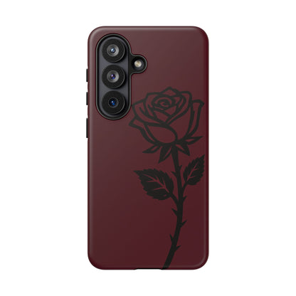 Black Rose Burgundy iPhone Case | Dark Aesthetic Shockproof Protective Cover