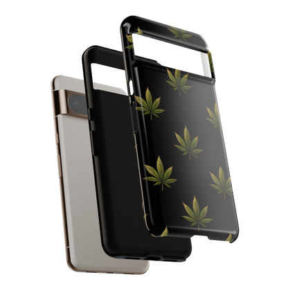 Cannabis Leaf Phone Case Green Weed Leaf Pattern Tough Protective Cover