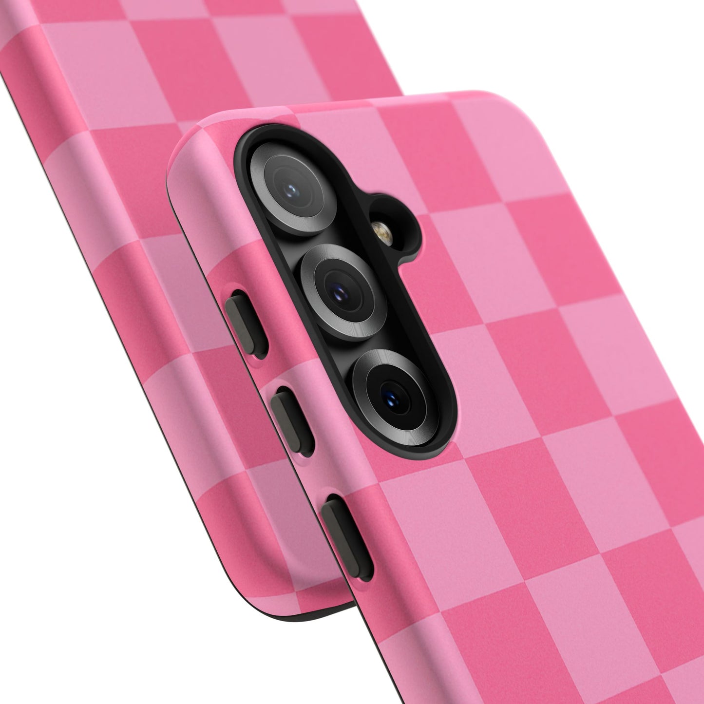 Pink Checkerboard Phone Case – Cute Aesthetic Tough Case for iPhone & Samsung