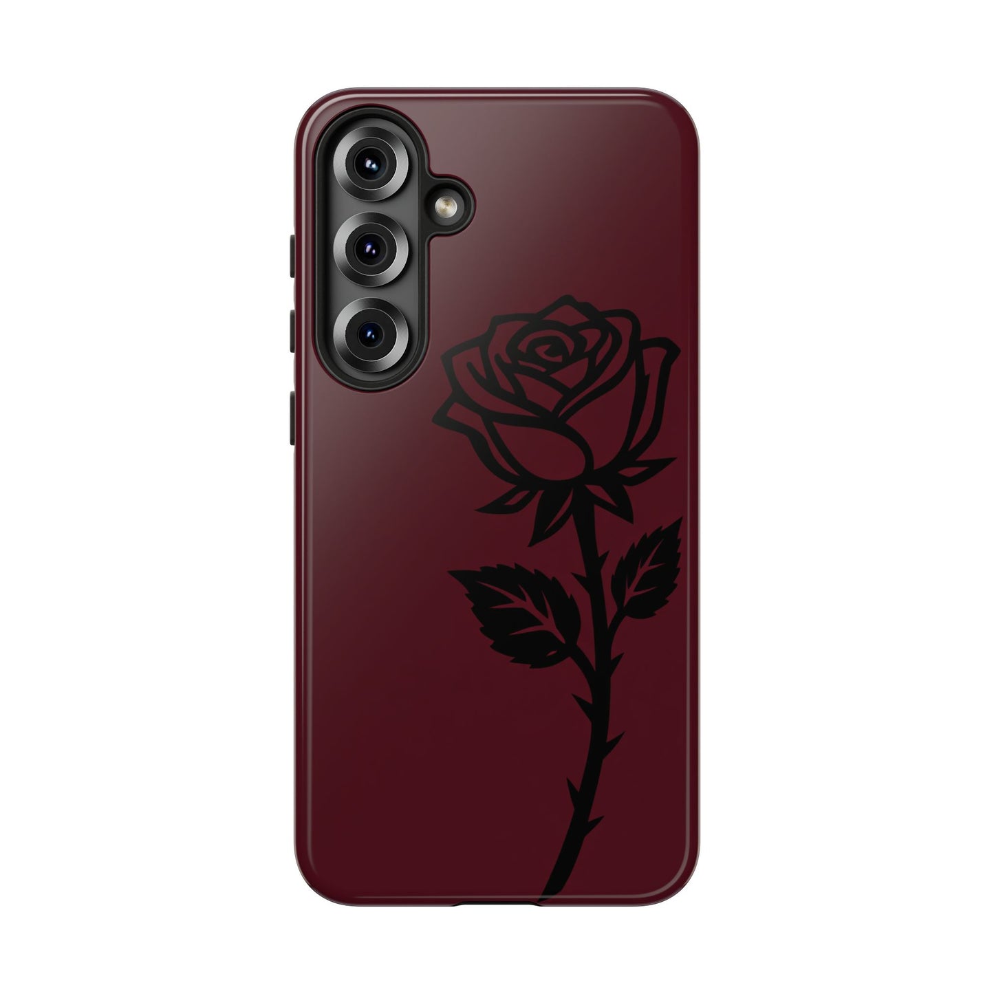 Black Rose Burgundy iPhone Case | Dark Aesthetic Shockproof Protective Cover