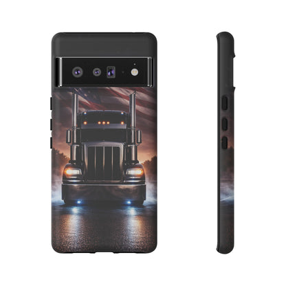 Semi Truck Phone Case American Flag Big Rig Trucker Gift iPhone Samsung