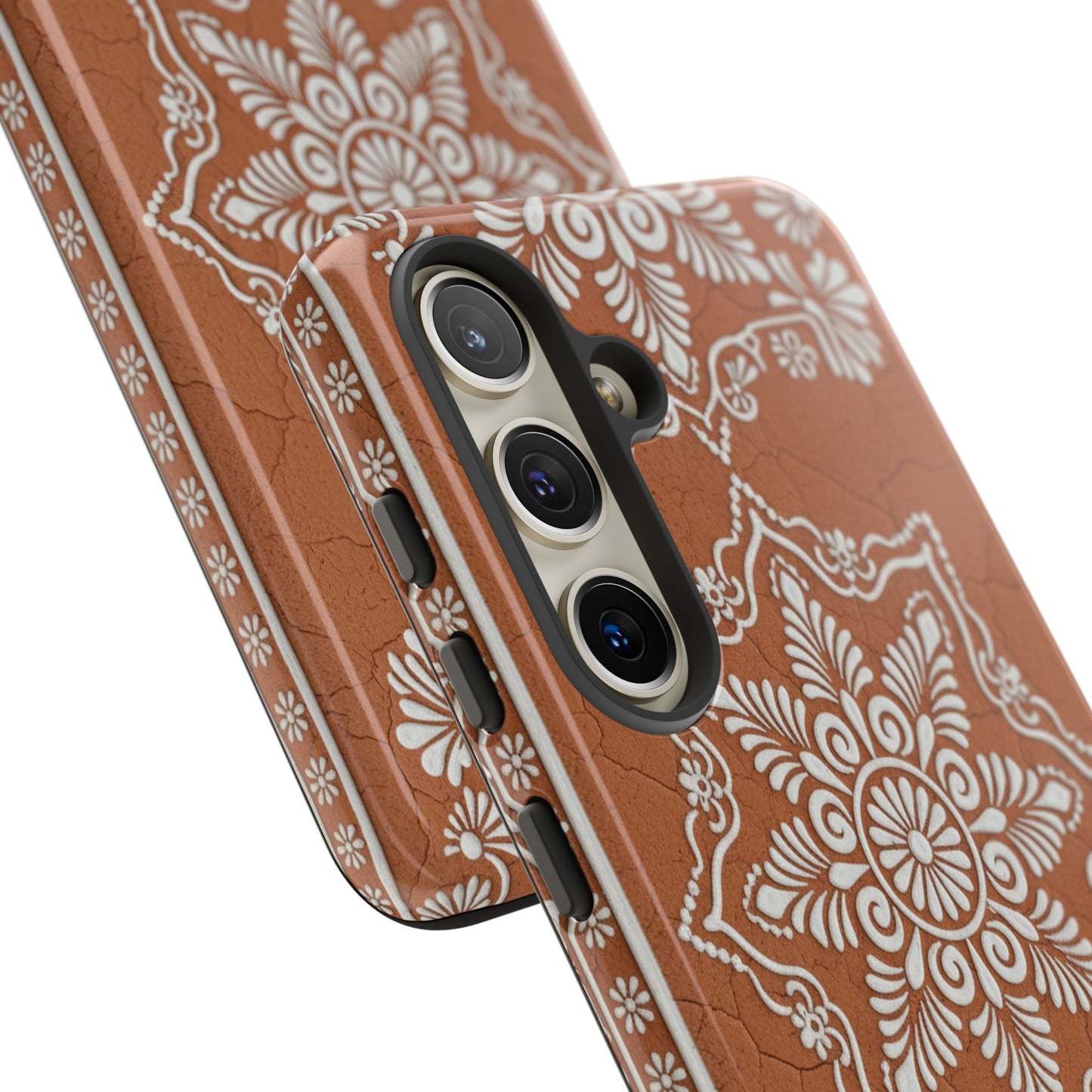 Talavera Terracotta Phone Case | Mexican Floral Pattern iPhone & Samsung Tough Case | Boho Clay Aesthetic Cover