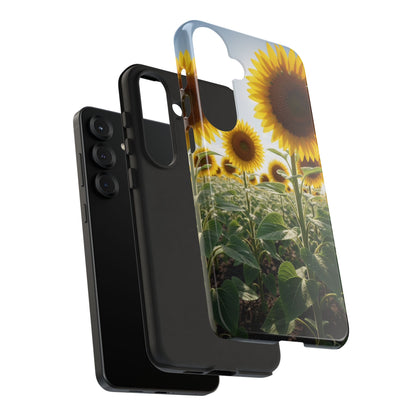 Sunflower Field Phone Case | Golden Hour Floral Aesthetic | Bright Summer Tough Case
