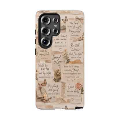 Christian Bible Verse Phone Case | Faith Scripture Aesthetic Floral Christian Case