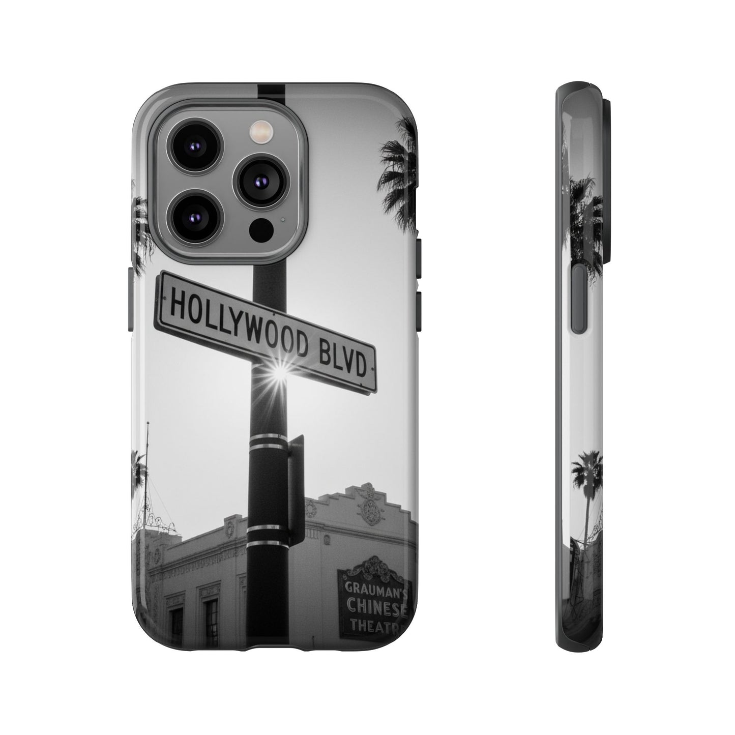 Hollywood Blvd Phone Case | Vintage Los Angeles Street Sign | Black & White LA Aesthetic