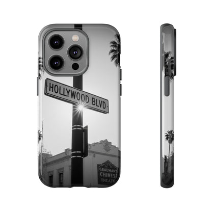 Hollywood Blvd Phone Case | Vintage Los Angeles Street Sign | Black & White LA Aesthetic