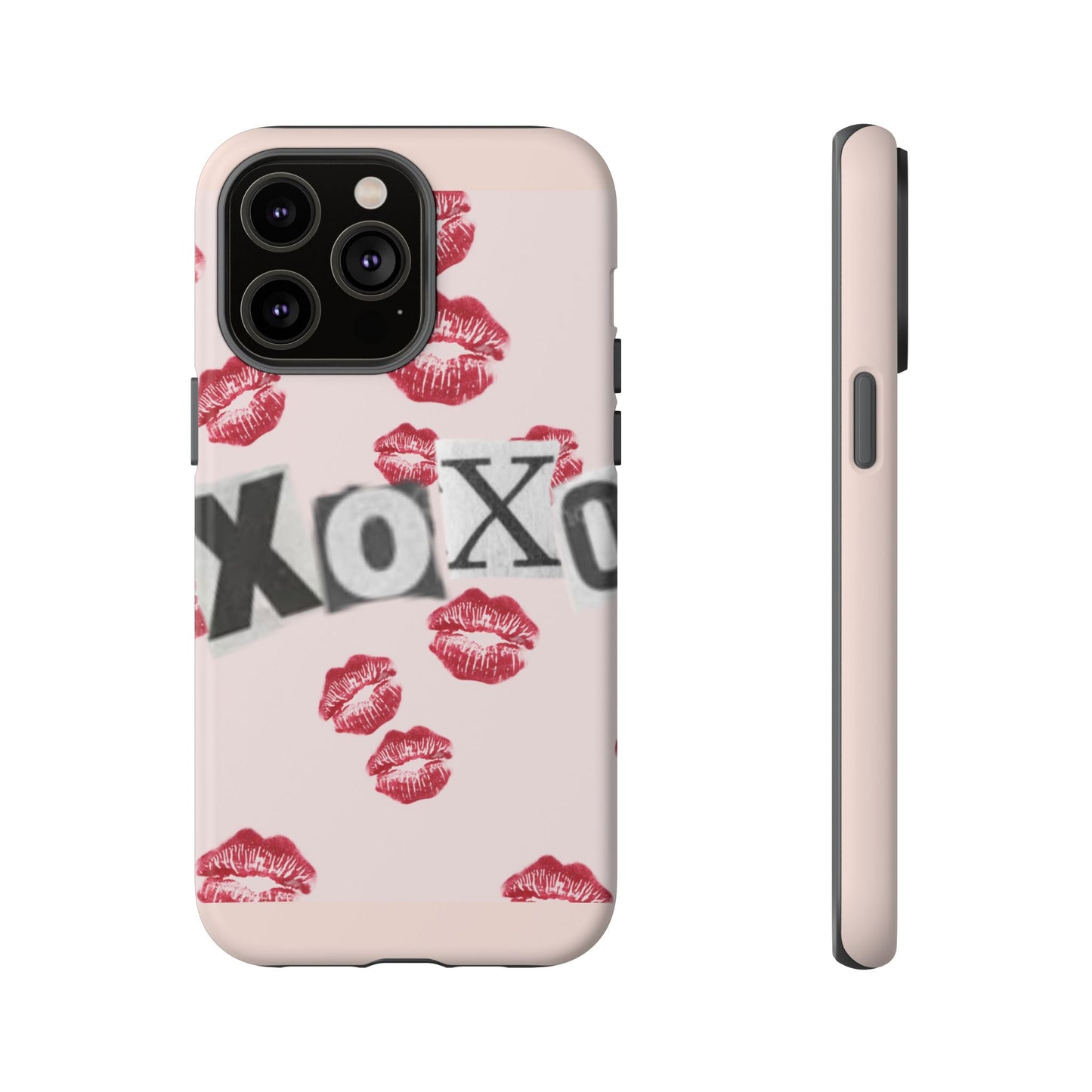 XOXO Kiss Print Phone Case | Coquette Valentine Aesthetic | Cute Pink Lipstick Kiss Tough Case for iPhone & Samsung
