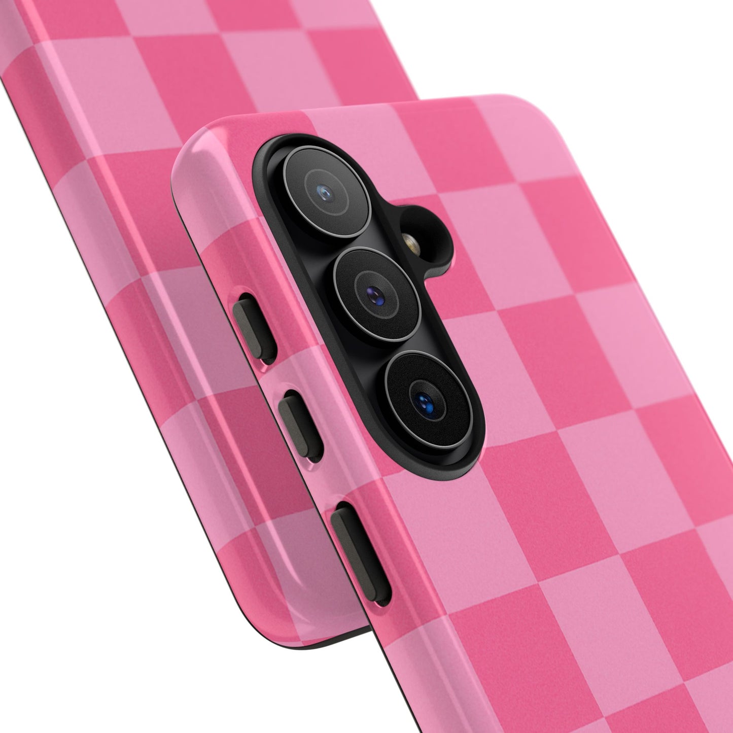 Pink Checkerboard Phone Case | Cute Aesthetic Checkered iPhone & Samsung Tough Case