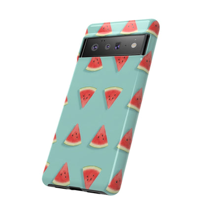 Watermelon Phone Case – Pastel Blue Summer Fruit Tough Case (iPhone, Samsung, Pixel)