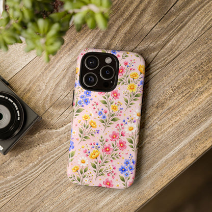 Wildflower Floral Phone Case Vintage Spring Meadow Tough Cover