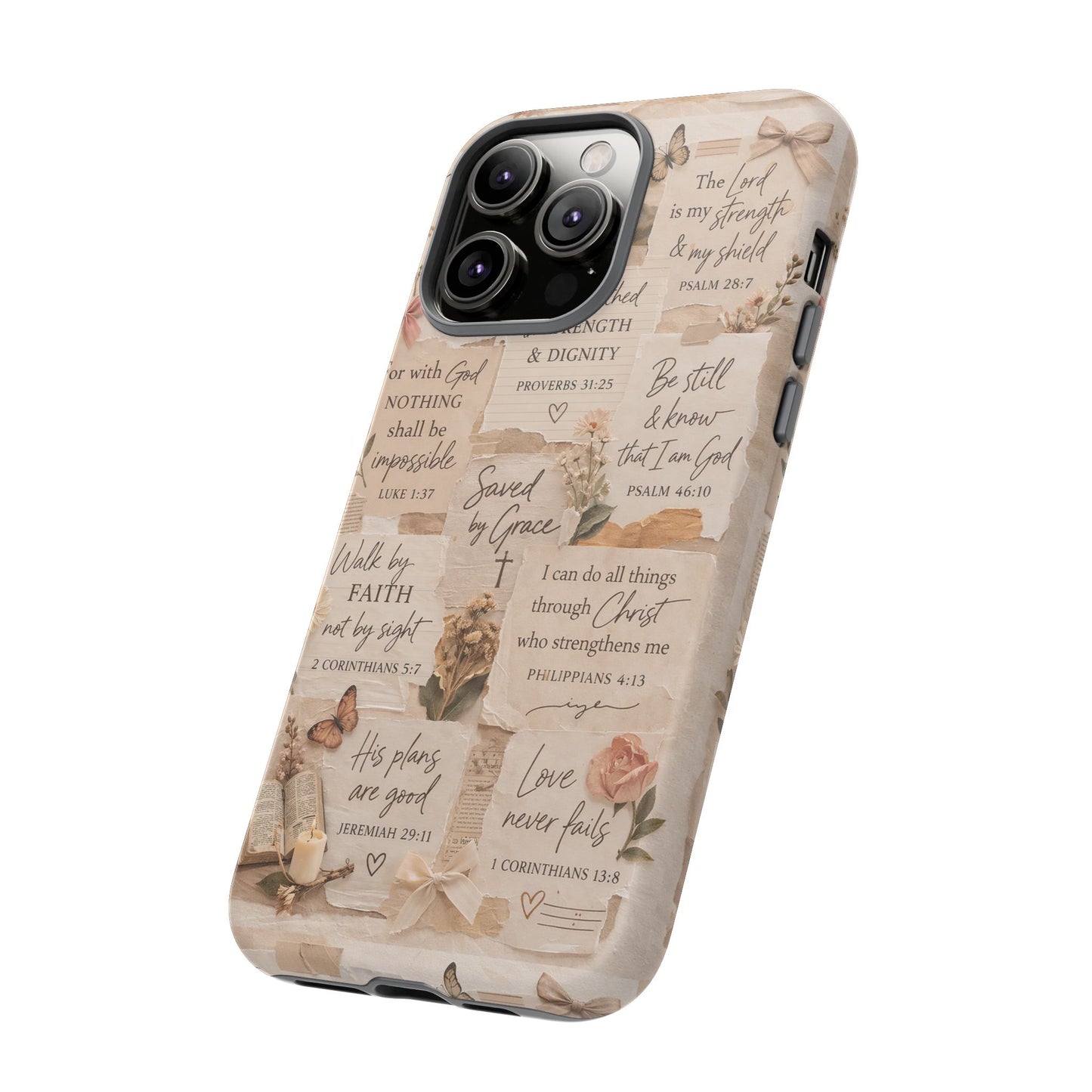 Christian Bible Verse Phone Case | Faith Scripture Aesthetic Floral Christian Case