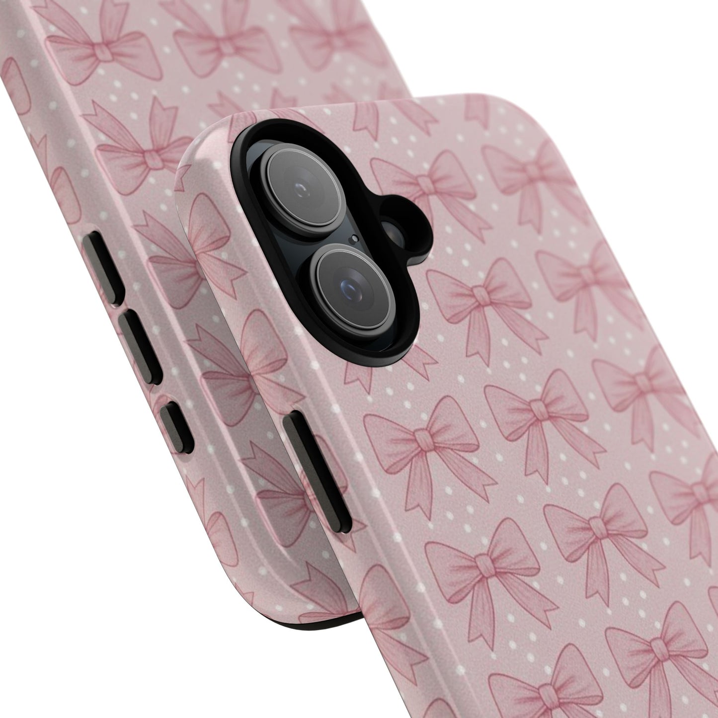 Pink Bow Pattern Phone Case – Soft Coquette Aesthetic Tough Case