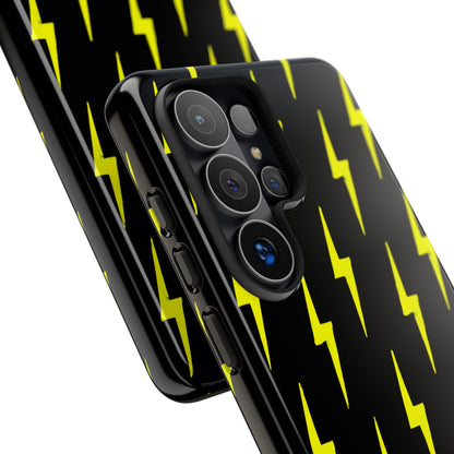 Yellow Lightning Bolt Tough Phone Case | Bold Electric Pattern Case for Iphone, Samsung Galaxy and Pixel