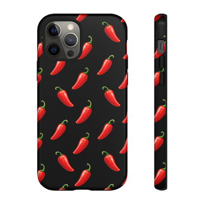 Spicy Chili Pepper Phone Case – Black Cute Hot Pepper Tough Cover for Iphone, Samsung Galaxy and Pixel