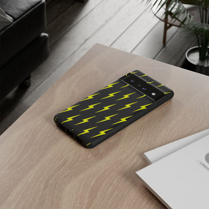 Yellow Lightning Bolt Tough Phone Case | Bold Electric Pattern Case for Iphone, Samsung Galaxy and Pixel