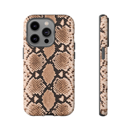 Snake Print Phone Case – Brown Python Pattern Slim Protective Cover for Iphone, Samsung Galaxy and Pixel