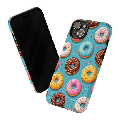 Cute Donut Pattern Phone Case – Colorful Sprinkles Dessert Design for Iphone, Samsung Galaxy and Pixel