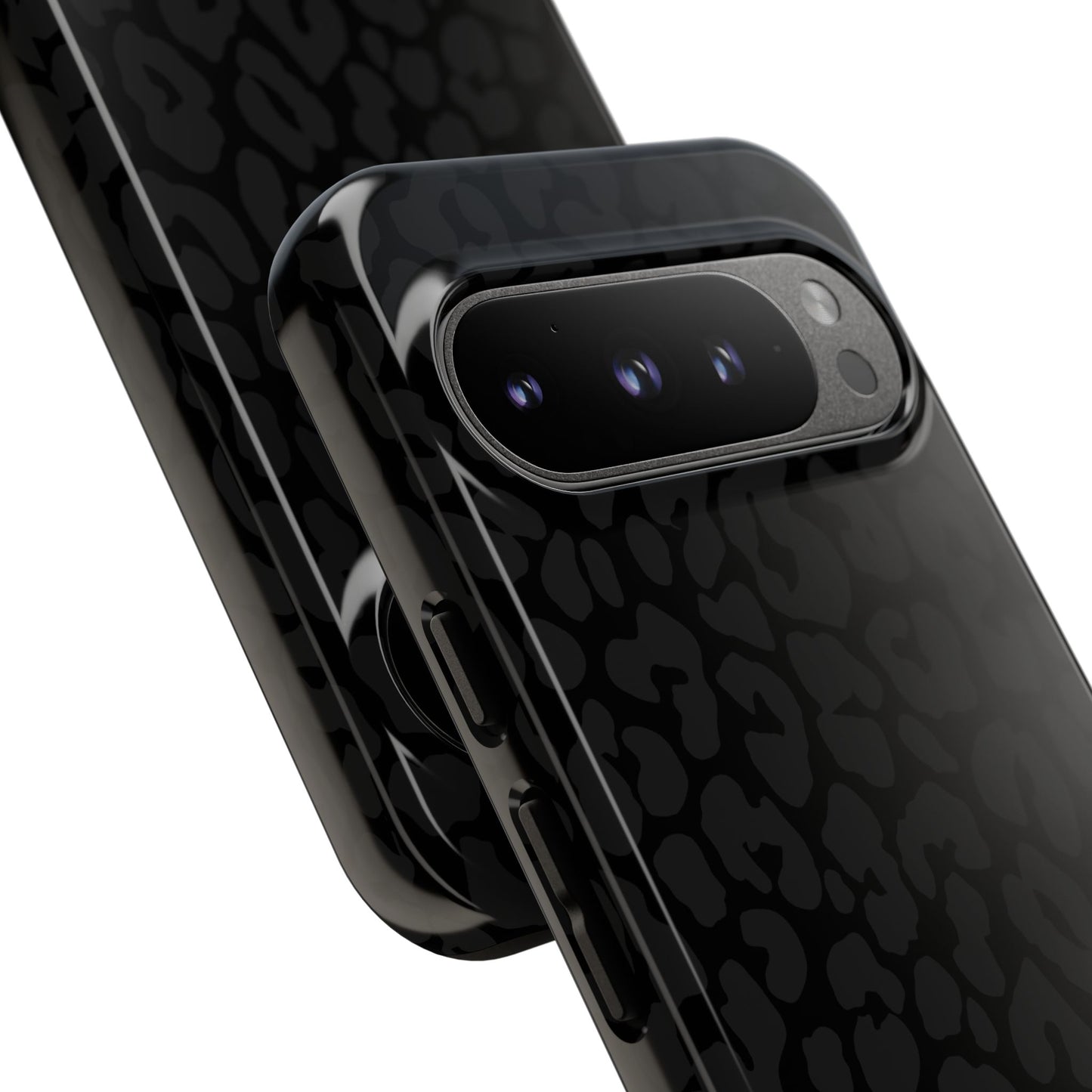 Black Leopard Phone Case | Black on Black Leopard Print Tough iPhone & Samsung Case | Matte or Glossy Protective Cover