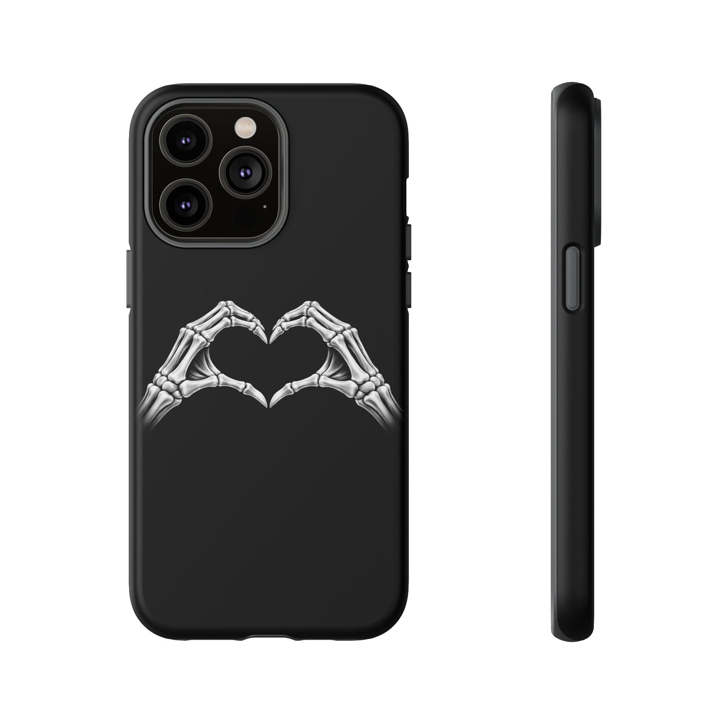 Skeleton Hands Heart Phone Case | Gothic Black Protective Cover