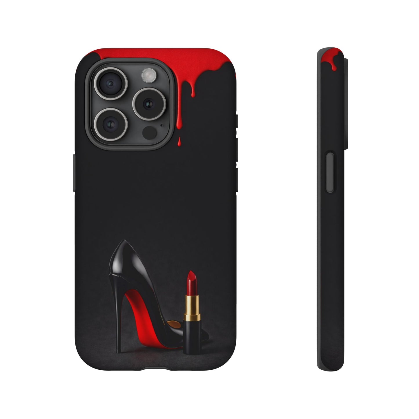 Dark Feminine Red Drip Phone Case – Gothic Glam Tough Cover