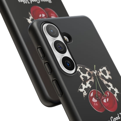 Cherry Cow Print Phone Case | Coquette Bow Aesthetic iPhone & Samsung Tough Case