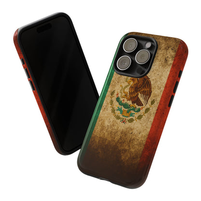 Vintage Mexico Flag Phone Case – Mexican Pride Grunge Flag Aesthetic Tough Case