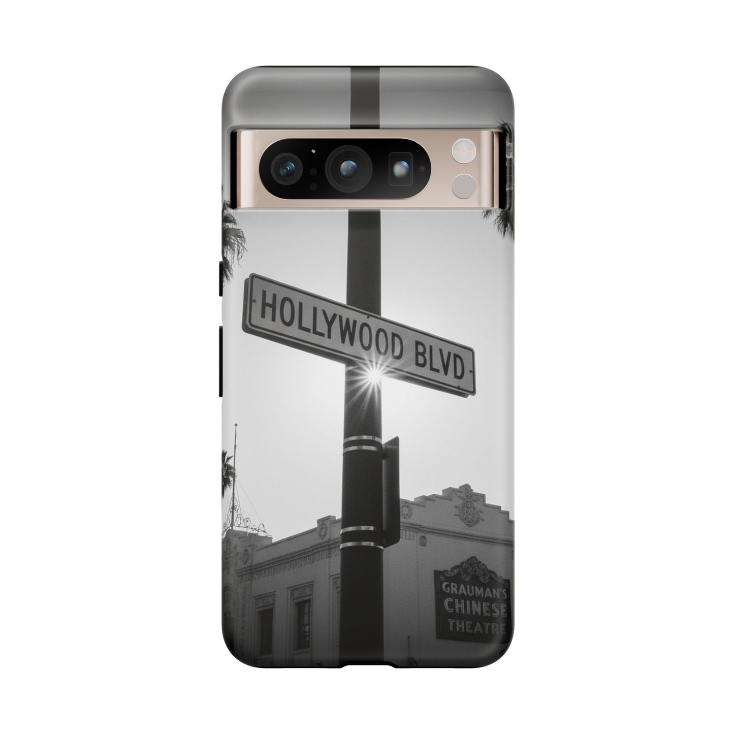 Hollywood Blvd Phone Case | Vintage Los Angeles Street Sign | Black & White LA Aesthetic