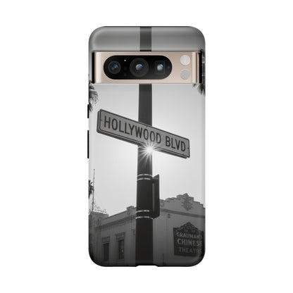 Hollywood Blvd Phone Case | Vintage Los Angeles Street Sign | Black & White LA Aesthetic