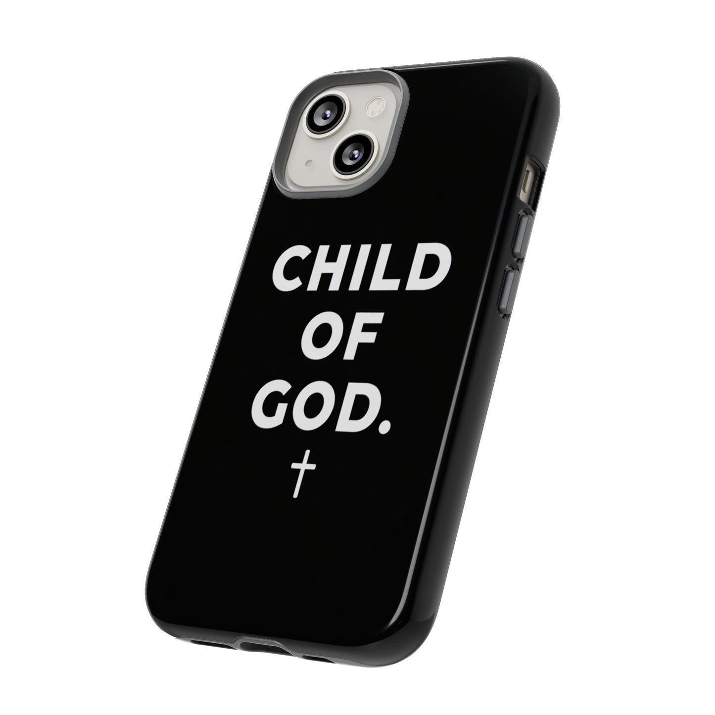 Child of God Phone Case Christian Black Aesthetic Cross Tough Cover