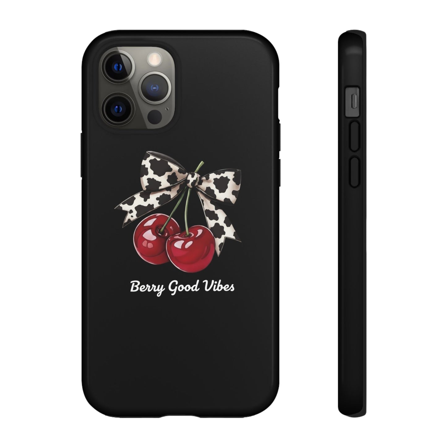 Cherry Cow Print Phone Case | Coquette Bow Aesthetic | Tough Protective Case