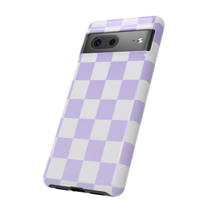 Lavender Checkerboard Phone Case | Pastel Aesthetic Tough Case