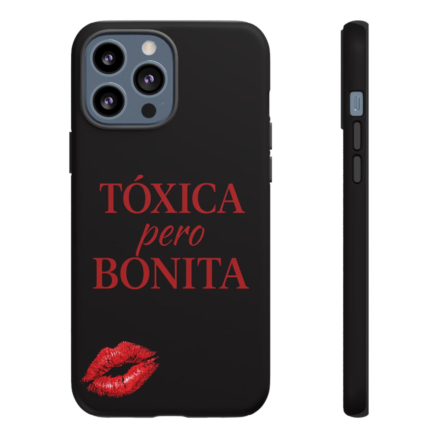 Toxica Pero Bonita Phone Case, Latina Quote Case, Red Lips Aesthetic, Spanish Saying Case, Trendy Tough Cover