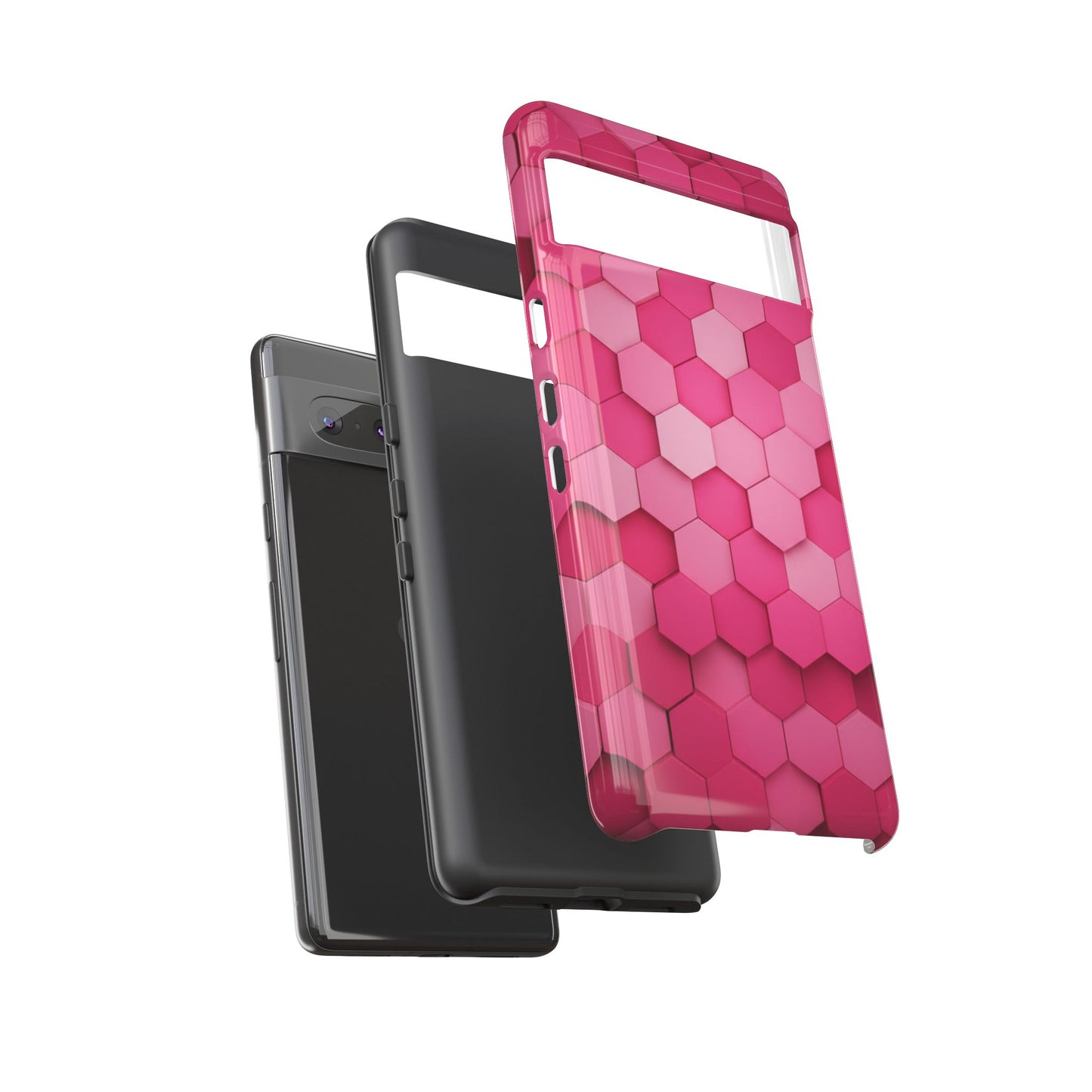 Hot Pink Hexagon Phone Case | Honeycomb Geometric Aesthetic | Cute Pink iPhone & Samsung Tough Protective Case