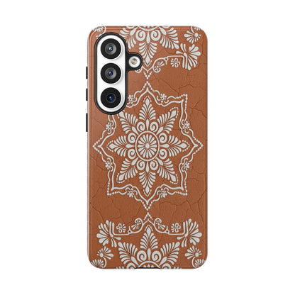 Talavera Terracotta Phone Case | Mexican Floral Pattern iPhone & Samsung Tough Case | Boho Clay Aesthetic Cover