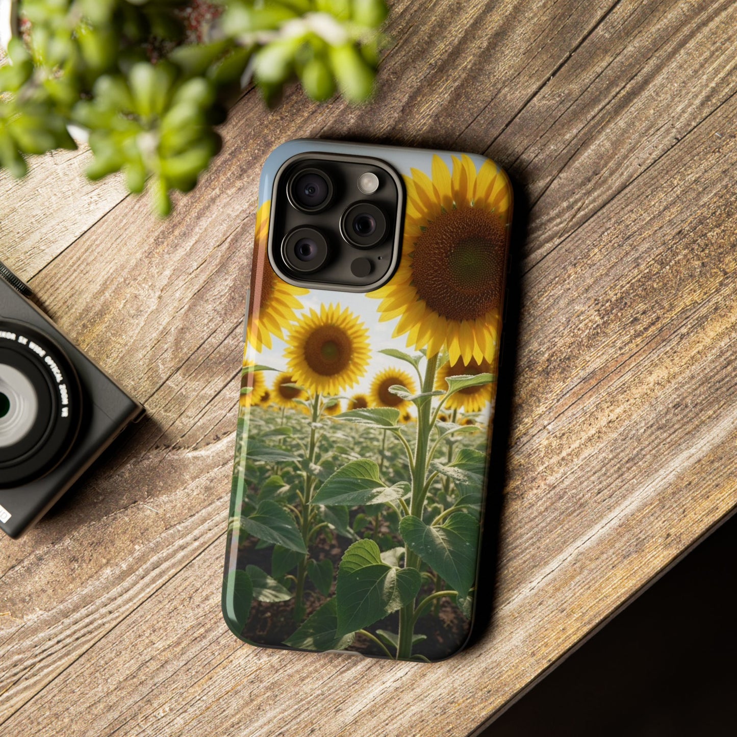 Sunflower Field Phone Case | Golden Hour Floral Aesthetic | Bright Summer Tough Case