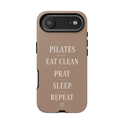 Pilates Phone Case | Eat Clean Pray Sleep Repeat Aesthetic | Wellness Girl Gift