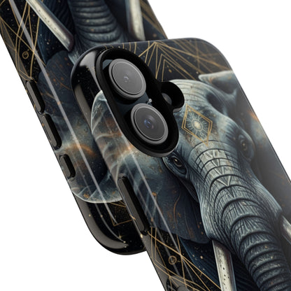 Elephant Mandala Phone Case – Black and Gold Spiritual Elephant Tough Protective Case