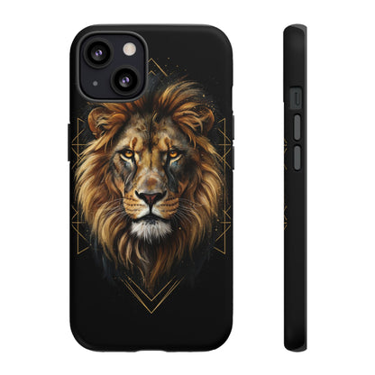 Majestic Lion Phone Case – Black Gold Luxury Lion Art Tough Protective Case