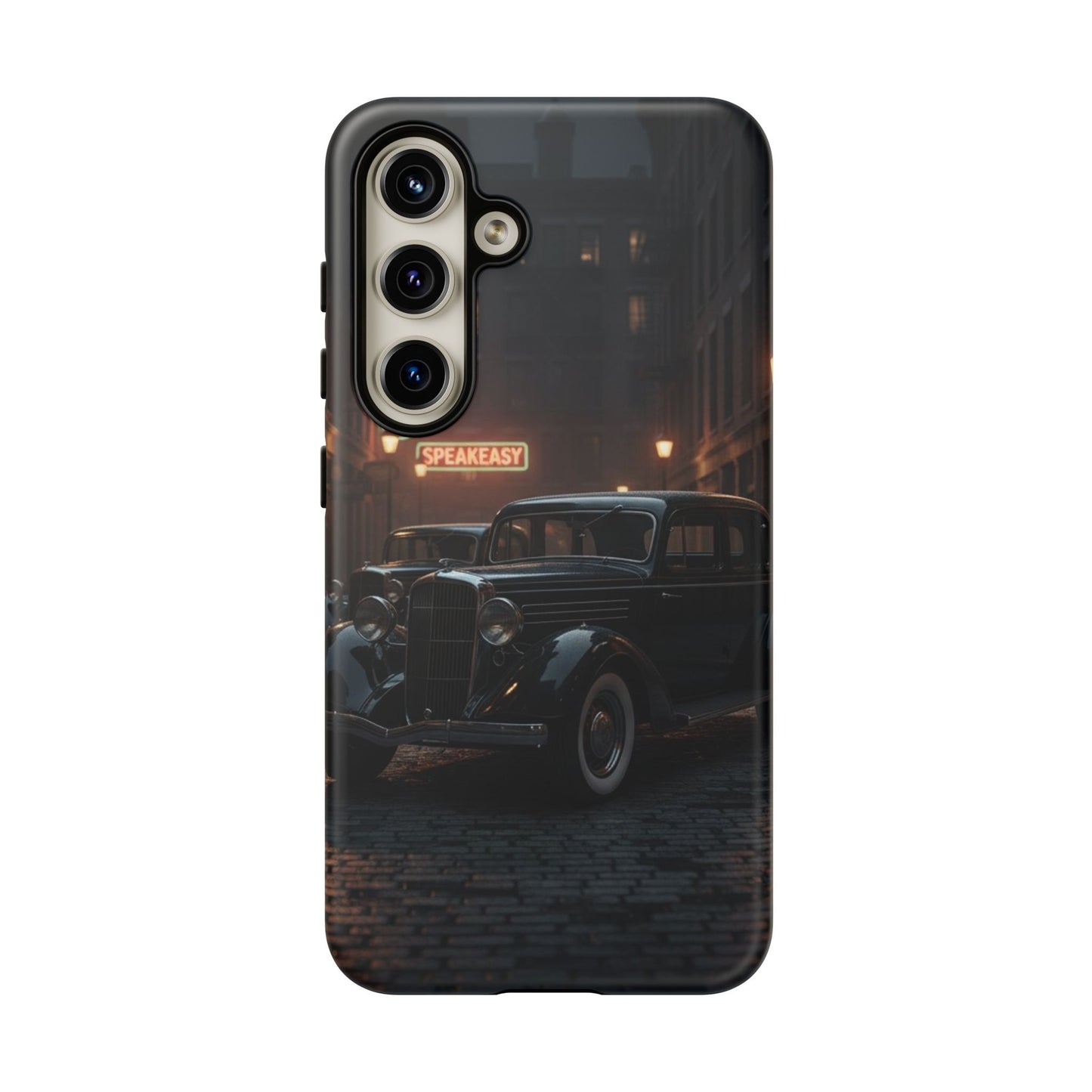 Vintage Classic Car Phone Case | Retro Noir Aesthetic | 1930s Street Scene Tough Case for iPhone & Samsung