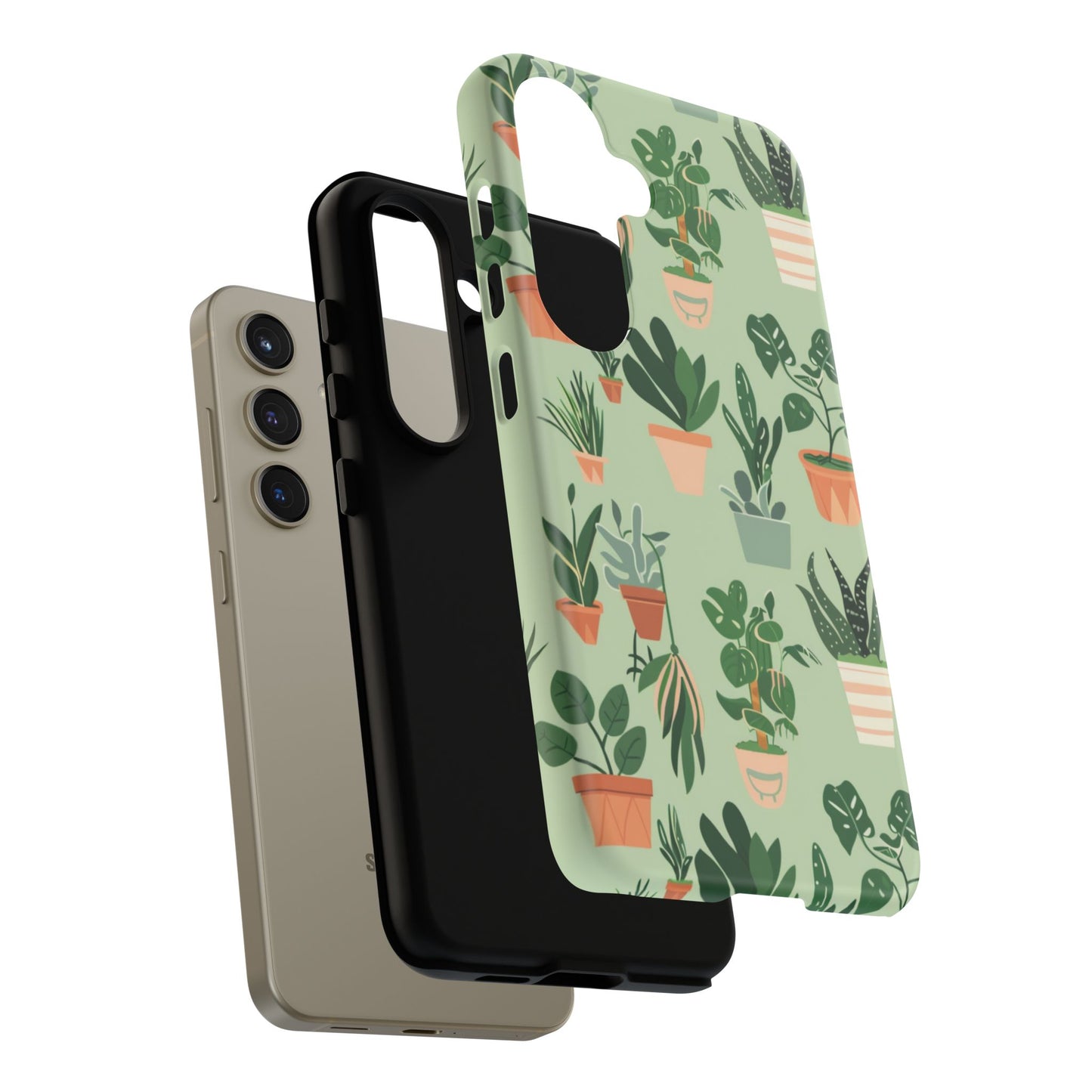 Plant Lover Phone Case | Cute Potted Plants Pattern | Botanical Aesthetic Tough Case