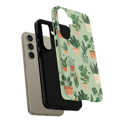 Plant Lover Phone Case | Cute Potted Plants Pattern | Botanical Aesthetic Tough Case