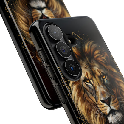 Majestic Lion Phone Case – Black Gold Luxury Lion Art Tough Protective Case