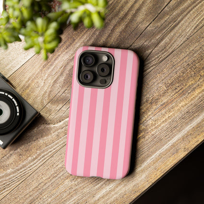 Pink Stripe Phone Case – Pastel Coquette Aesthetic Tough Protective Case