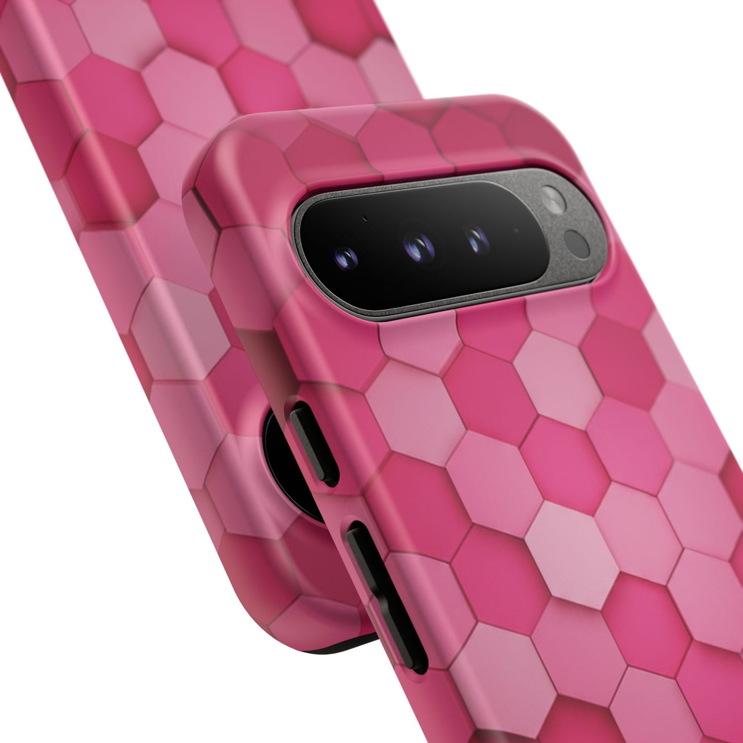 Hot Pink Hexagon Phone Case | Honeycomb Geometric Aesthetic | Cute Pink iPhone & Samsung Tough Protective Case