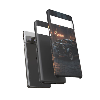 Vintage Classic Car Phone Case | Retro Noir Aesthetic | 1930s Street Scene Tough Case for iPhone & Samsung