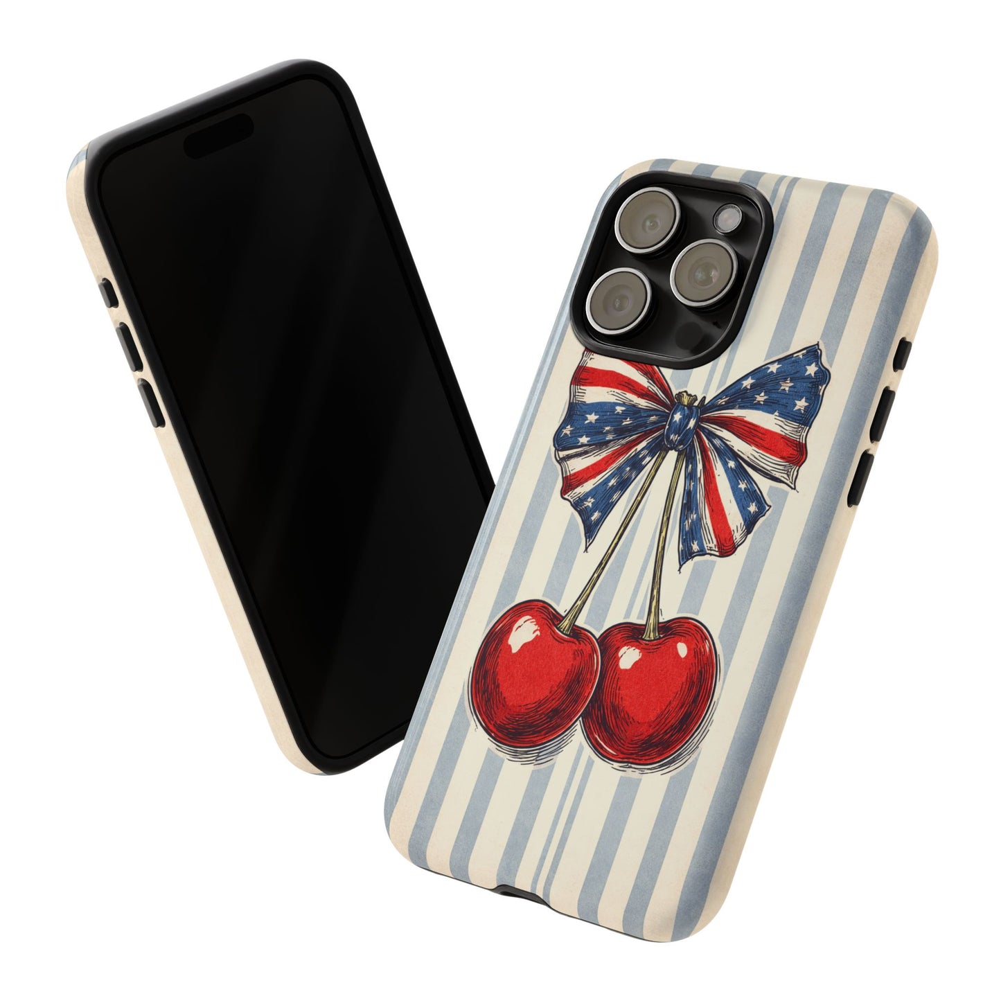 Patriotic Cherry Phone Case Americana Coquette Aesthetic iPhone Samsung