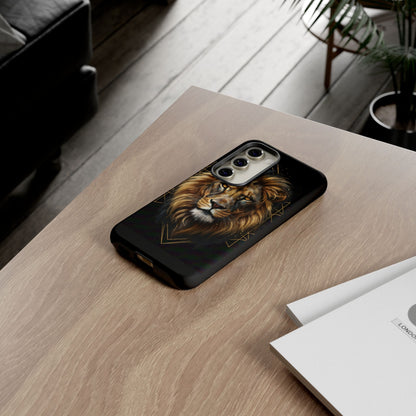 Majestic Lion Phone Case – Black Gold Luxury Lion Art Tough Protective Case